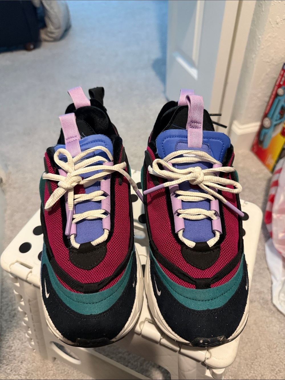 Nike Women's Multicolor Burgundy Teal Purple Low-Top Sneakers